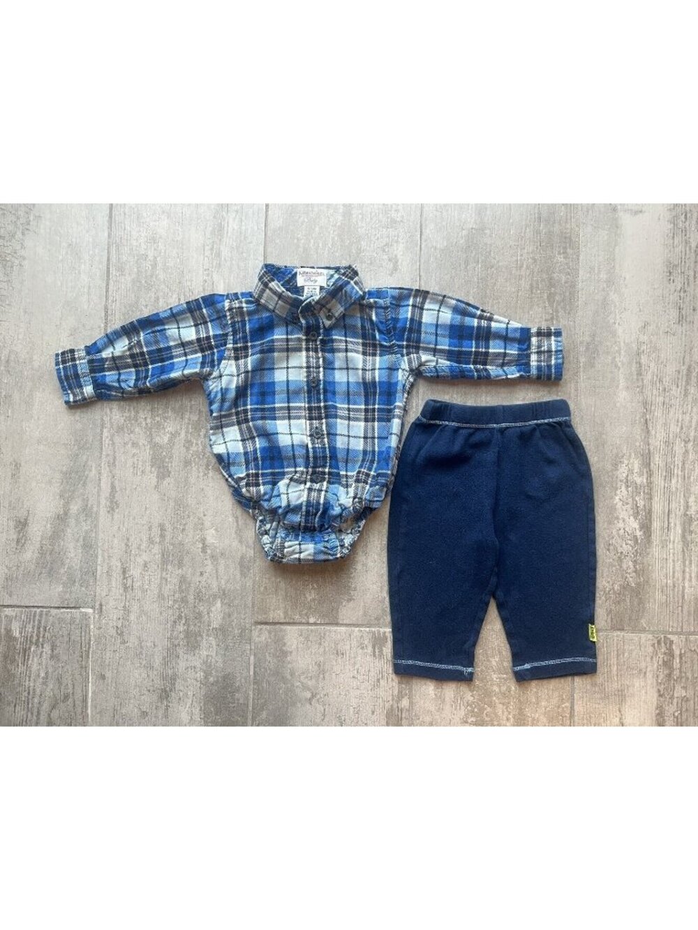Kitestrings Hartstrings Plaid Baby Button Down & Pant Outfit Set Designer 6-9m